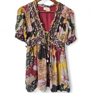 Verb by Pallavi Singhee Embellished Boho Tunic Dress – Size Small